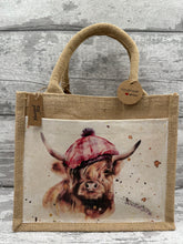 Load image into Gallery viewer, highland cow bag - pink tartan