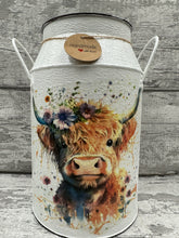 Load image into Gallery viewer, Highland cow churn - floral