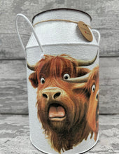 Load image into Gallery viewer, Highland cow churn - funny faces