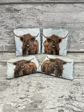 Load image into Gallery viewer, Highland cow slate coasters