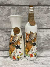 Load image into Gallery viewer, Horse and foal vase and light up bottle gift set