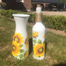 Load image into Gallery viewer, Sunflower vase and light up bottle set