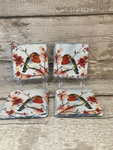 Load image into Gallery viewer, Robin in tree coaster’s x 4.