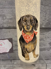 Load image into Gallery viewer, Black Dachshund red bandana vase & light up bottle