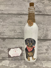 Load image into Gallery viewer, Black Dachshund red bandana vase & light up bottle