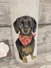 Load image into Gallery viewer, Black Dachshund red bandana vase & light up bottle