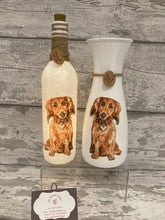 Load image into Gallery viewer, Brown dachshund vase & light up bottle