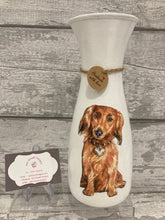 Load image into Gallery viewer, Brown dachshund vase & light up bottle