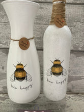 Load image into Gallery viewer, Bee happy vase & light up bottle