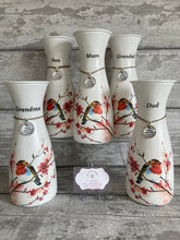 Load image into Gallery viewer, Robin in tree vase, with charm