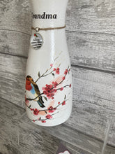Load image into Gallery viewer, Robin in tree vase, with charm