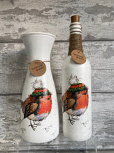 Load image into Gallery viewer, Robin in hat vase and light up bottle set