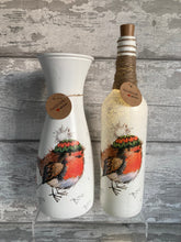 Load image into Gallery viewer, Robin in hat vase and light up bottle set