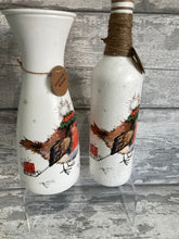 Load image into Gallery viewer, Robin in hat vase and light up bottle set
