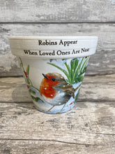 Load image into Gallery viewer, White Robin Plant Pot - Robins Appear