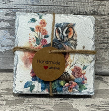 Load image into Gallery viewer, Owl slate coasters