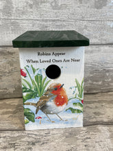 Load image into Gallery viewer, White robin bird box - Robins Appear