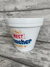 Load image into Gallery viewer, Personalised Teacher gift flowers plant pot