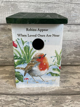 Load image into Gallery viewer, White robin bird box - Robins Appear