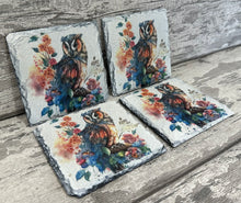 Load image into Gallery viewer, Owl slate coasters