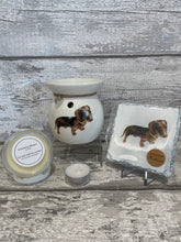Load image into Gallery viewer, Chocolate Dachshund/ sausage dog wax burner gift set