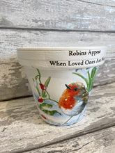 Load image into Gallery viewer, White Robin Plant Pot - Robins Appear