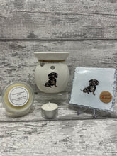 Load image into Gallery viewer, Black Dachshund/ sausage dog wax burner gift set