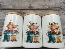 Load image into Gallery viewer, Highland cow canister set - bath tub
