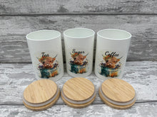 Load image into Gallery viewer, Highland cow canister set - bath tub
