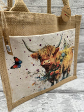 Load image into Gallery viewer, Highland cow bag - flowers
