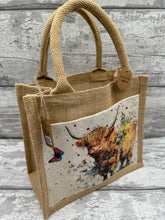 Load image into Gallery viewer, Highland cow bag - flowers
