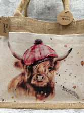 Load image into Gallery viewer, highland cow bag - pink tartan
