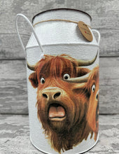 Load image into Gallery viewer, Highland cow churn - funny faces
