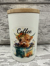 Load image into Gallery viewer, Highland cow canister set - bath tub
