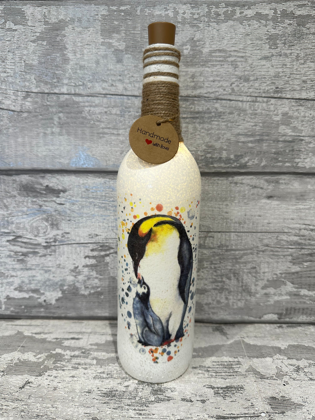 Penguin light up bottle