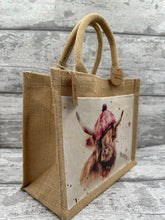 Load image into Gallery viewer, highland cow bag - pink tartan
