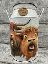 Load image into Gallery viewer, Highland cow churn - funny faces
