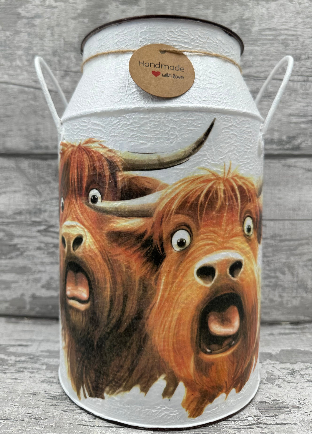 Highland cow churn - funny faces