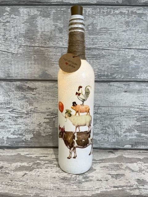 Farm animal light up bottle