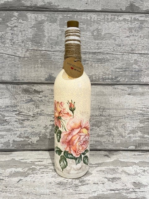 Pink rose light up bottle