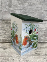 Load image into Gallery viewer, White robin bird box
