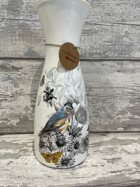 Bird and rose vase