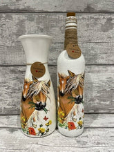 Load image into Gallery viewer, Horse and foal vase and light up bottle gift set
