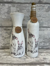 Load image into Gallery viewer, White rabbit vase and light up bottle set
