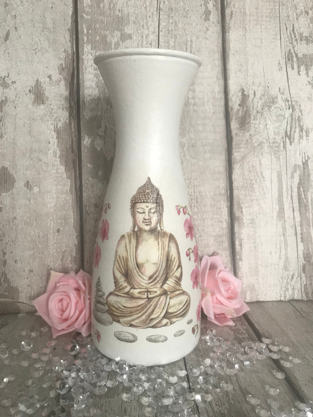 Buddha vase - decoupaged