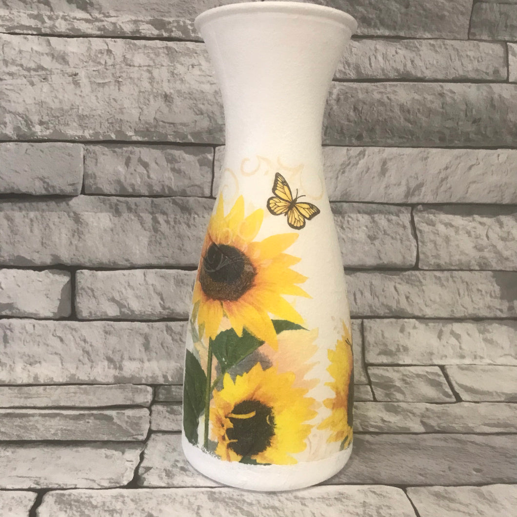 Sunflower butterfly vase