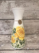 Load image into Gallery viewer, Rose vase - yellow rose, decoupage, gift
