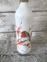 Load image into Gallery viewer, Robin in tree light up bottle
