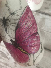 Load image into Gallery viewer, Butterfly vase, sparkly glitter
