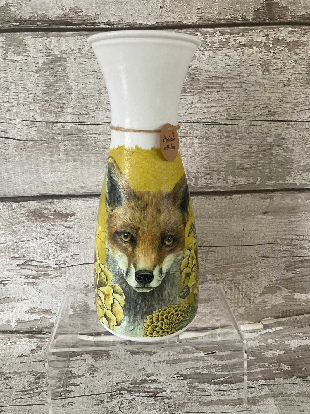 Fox in a field vase